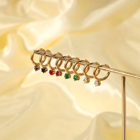 Svart Hoops med Cubic Zircon